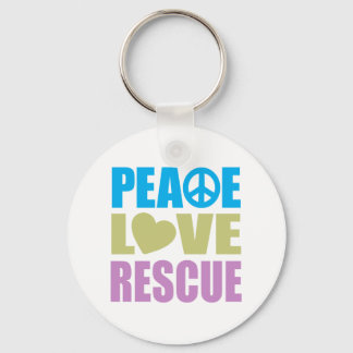 Peace Love Rescue Keychain