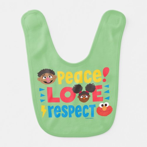 Peace Love Respect Baby Bib