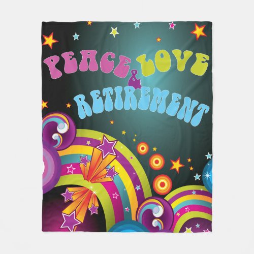 Peace Love & Retirement retro 70s art 