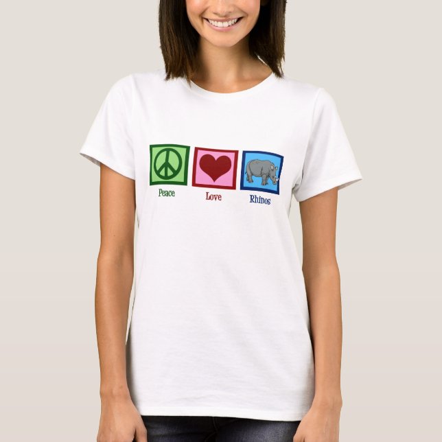 Peace Love Rhinos T-Shirt (Front)