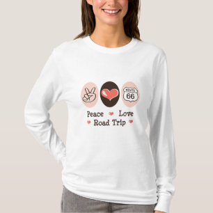 Peace Love Road Trip Route 66 Long Sleeve T shirt