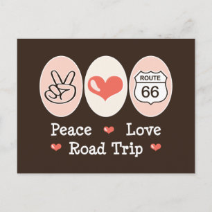Peace Love Road Trip Route 66 Postcard