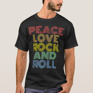 Peace Love Rock And Roll Distressed Rock Concert 7 T-Shirt