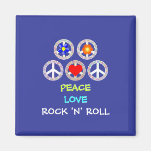 PEACE, LOVE, ROCK 'N' ROLL MAGNET