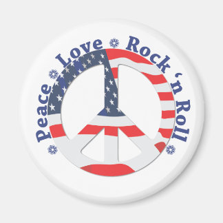 Peace, Love, Rock n Roll Magnet