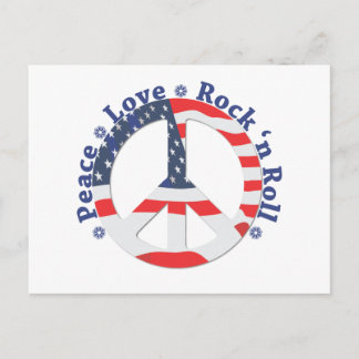 Peace, Love, Rock n Roll Postcard