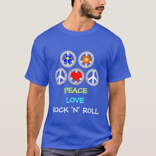 PEACE LOVE ROCK N ROLL T_Shirt