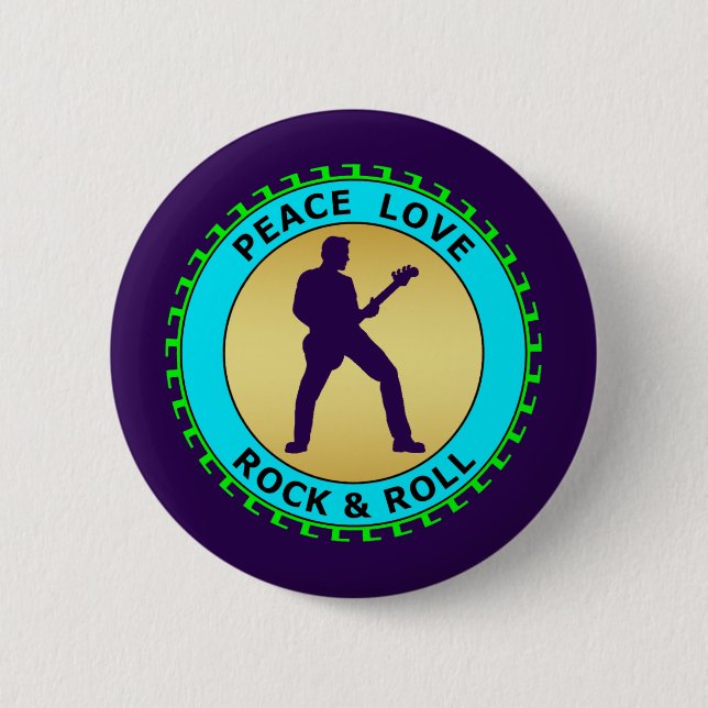 PEACE LOVE ROCK & ROLL BUTTON (Front)