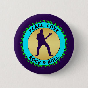 PEACE LOVE ROCK & ROLL BUTTON
