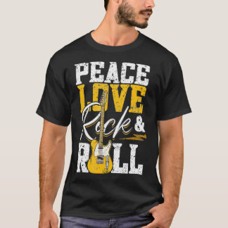 Peace Love Rock & Roll Electronic Rock Guitar T-Shirt