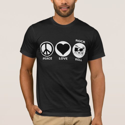 PeaceLoveRock  Roll T_Shirt