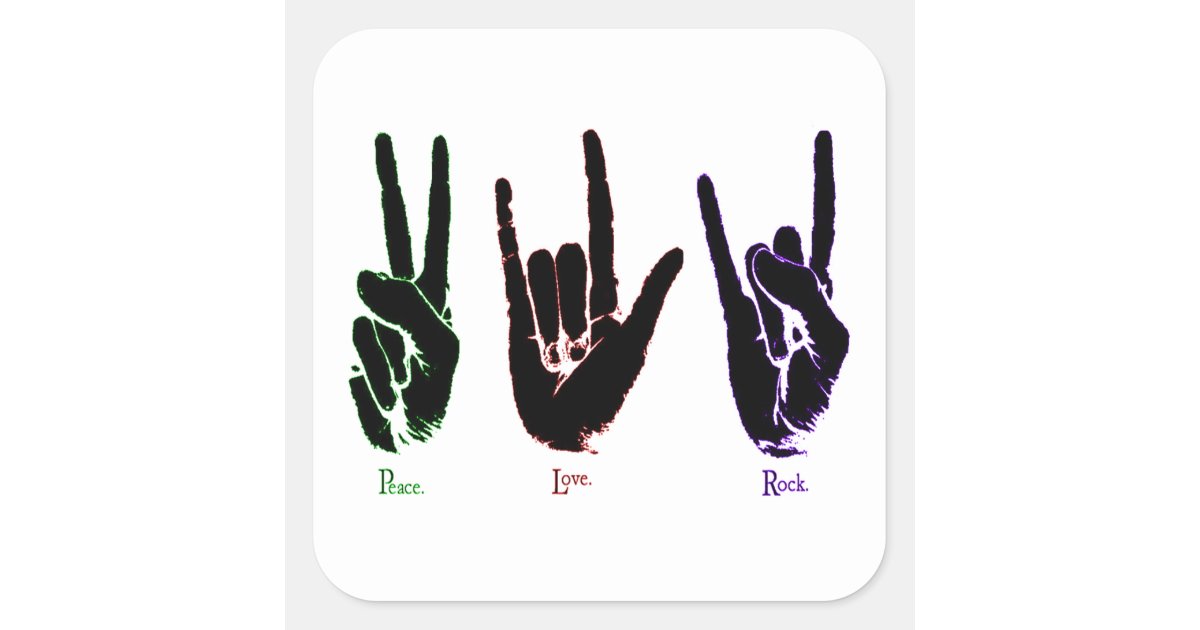Peace Love Rock Sign Language Stickers | Zazzle.com