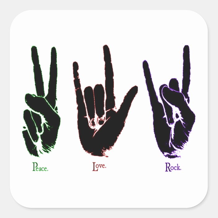 Sign Language Words For Peace Love Rock Svg Files - Peace Love Rock