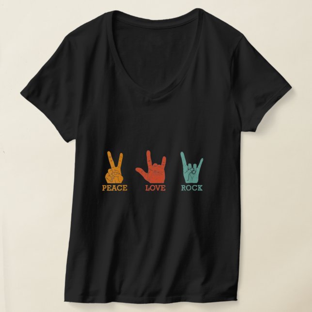 Peace Love Rock T-Shirt (Laydown)