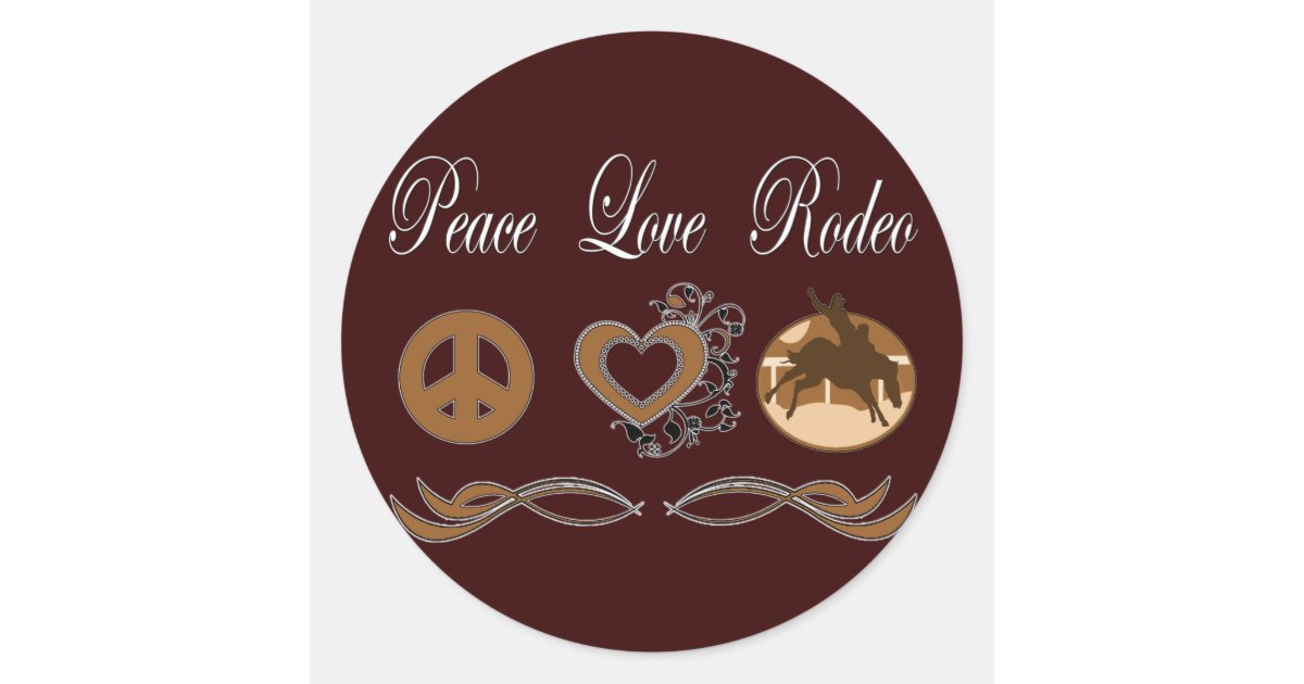 Peace Out Rodeo Peace Love Rodeo Classic Round Sticker | Zazzle