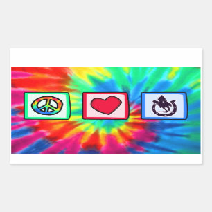 Peace, Love, Rodeo Rectangular Sticker