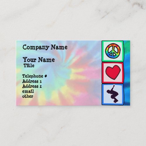 Peace Love Rollerblading Business Card