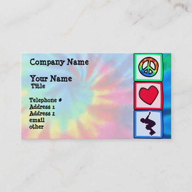 Peace, Love, Rollerblading Business Card (Front)
