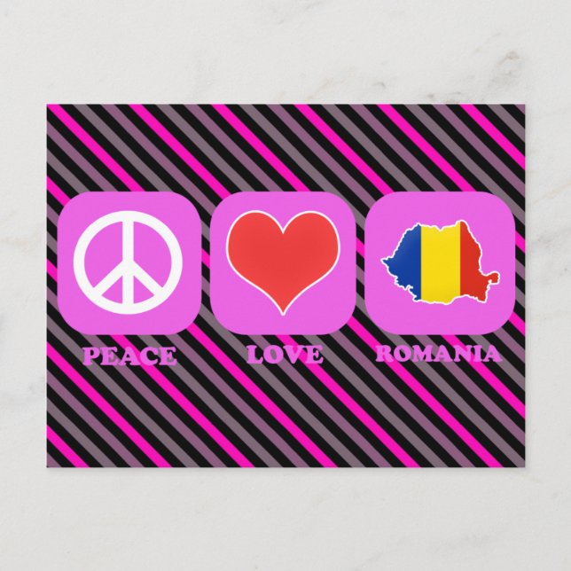 Peace Love Romania Postcard (Front)