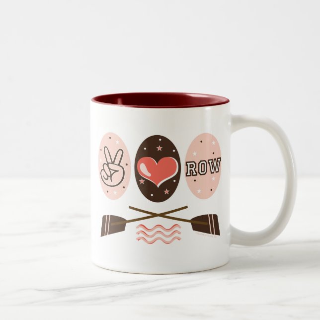 Peace Love Row Rowing Mug (Right)