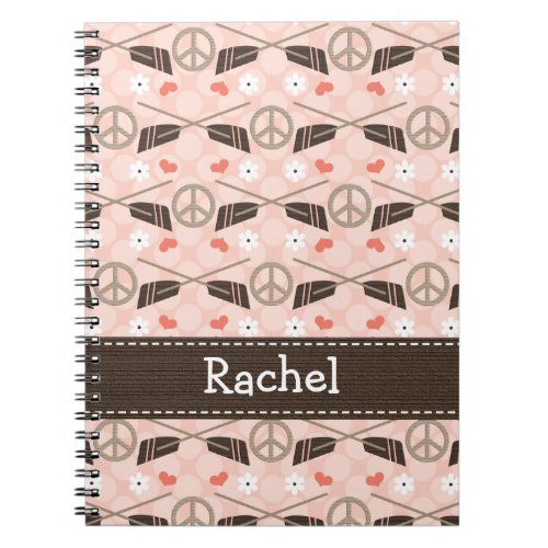 Peace Love Row Rowing Spiral Notebook Journal