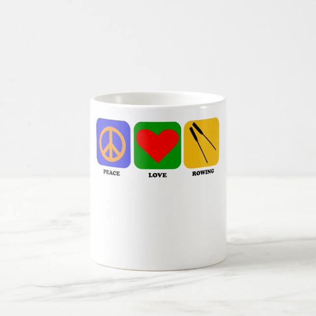 Peace Love Rowing Color Morph Mug (Center)