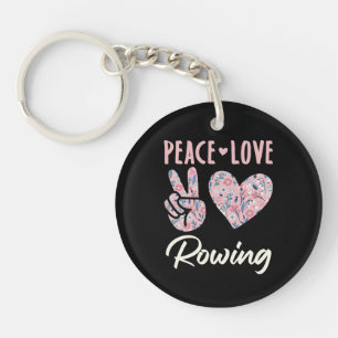 Peace Love Rowing Keychain