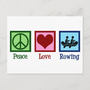 Peace Love Rowing Team Cute Crew Rowers Postcard