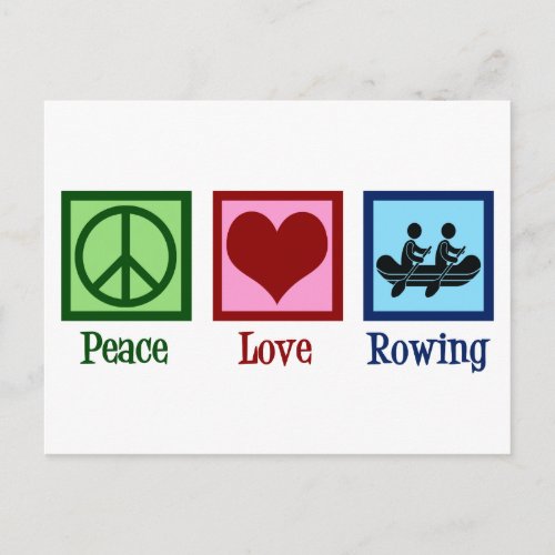 Peace Love Rowing Team Cute Crew Rowers Postcard