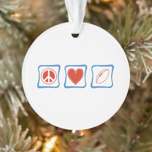 Peace Love Rugby Christmas Ornament