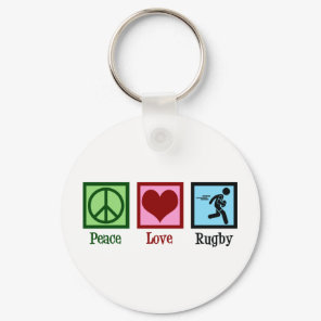 Peace Love Rugby Keychain
