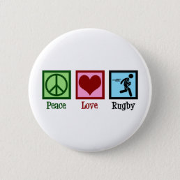 Peace Love Rugby Player Button