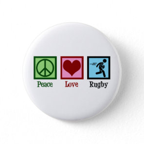 Peace Love Rugby Player Button