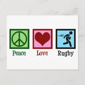 Peace Love Rugby Player Postcard