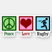 Peace Love Rugby Player Sticker (Front)