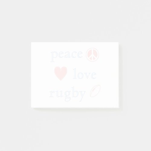 Peace Love Rugby Post_it Notes