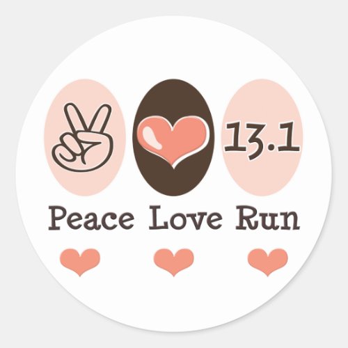 Peace Love Run 131 Half Marathon Sticker