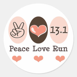 Peace Love Run 13.1 Half Marathon Sticker