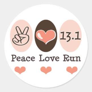 Peace Love Run 13.1 Half Marathon Sticker