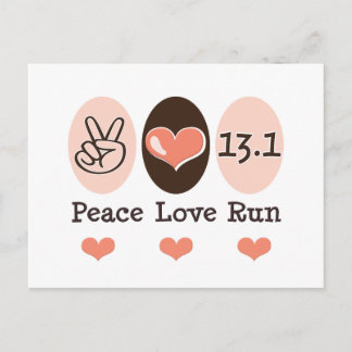 Peace Love Run 13.1 Postcard