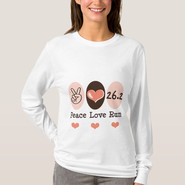 Peace Love Run 26.2 Long Sleeve T Shirt (Front)