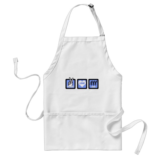 Peace love run adult apron (Front)