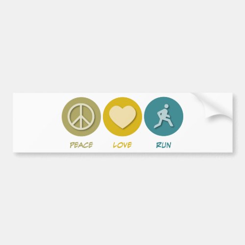 Peace Love Run Bumper Sticker