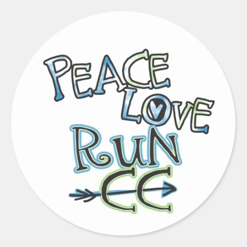 PEACE LOVE RUN CC _ Cross Country Stickers