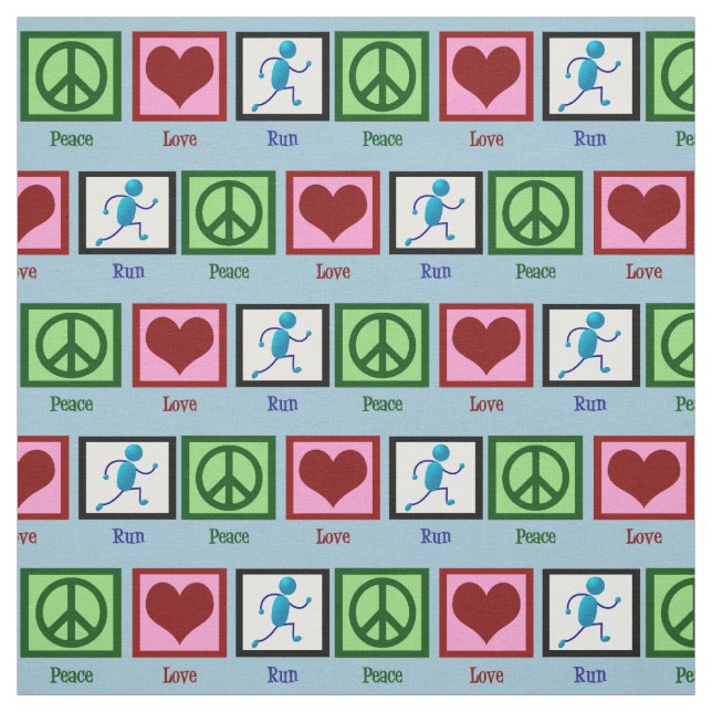 Peace Love Run Fabric (Swatch)
