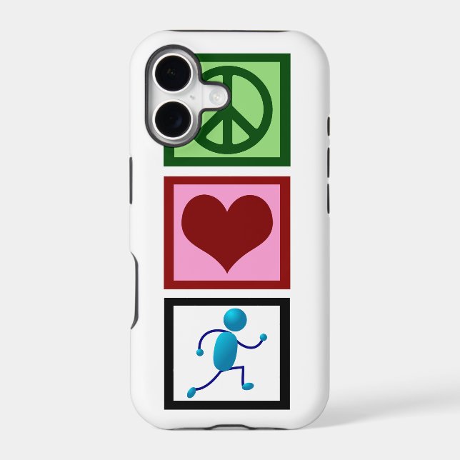 Peace Love Run Iphone Case (Back)