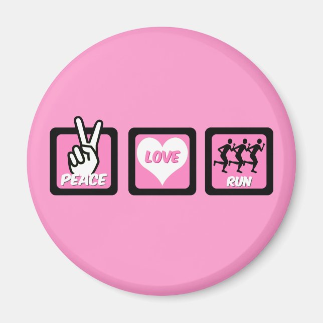 Peace love run magnet (Front)