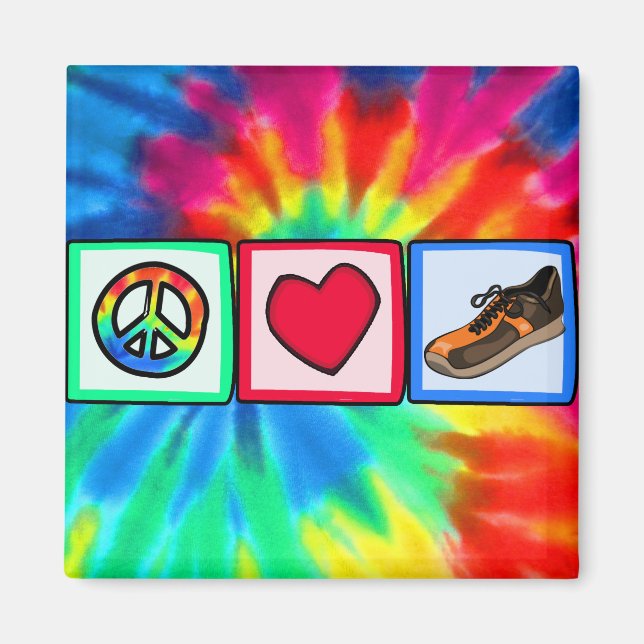 Peace, Love, Running Magnet (Front)