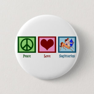 Peace Love Sagittarius Pinback Button