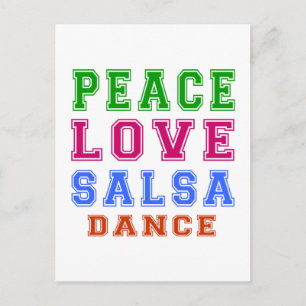 Peace Love Salsa Dance Postcard